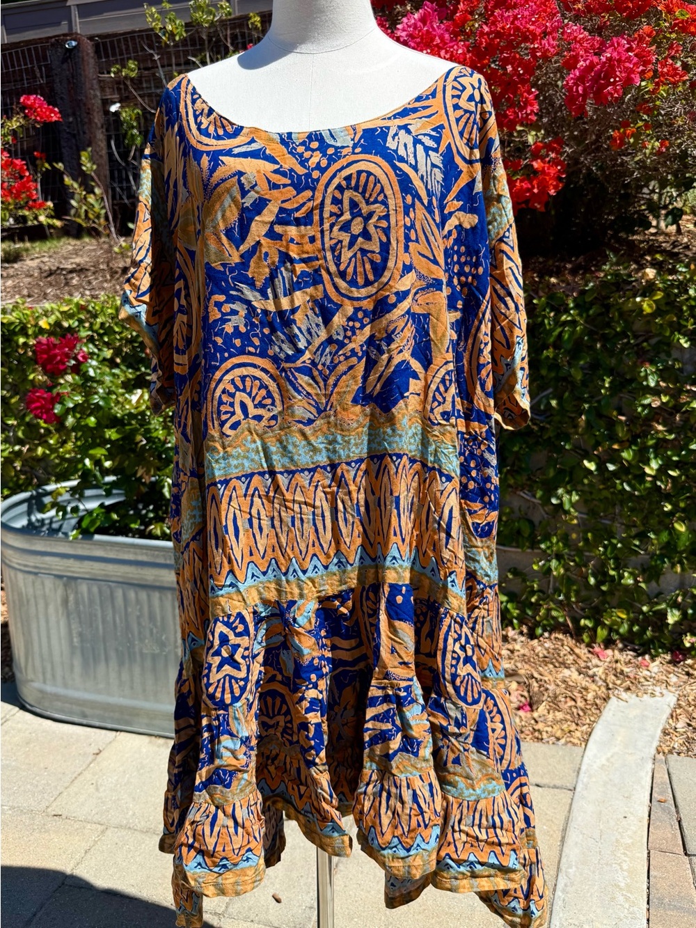 Vintage Rainbow Jo tropical Hawaiian flowy dress